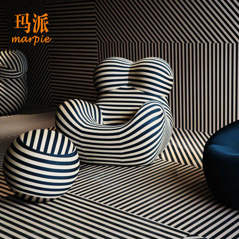 Designer net red lazy small sofa creative single sofa ins leisure chair panda fabric reading sofa chair