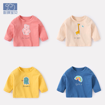Baby Beating Undershirt Spring Autumn 2 Womens Baby T-Shirt Long Sleeve Spring Compassionate Male 1-year-old baby jacket foreign air spring dress