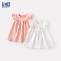 Baby girl skirt summer 0-1 year old girl dress vest dress newborn summer baby princess dress tide