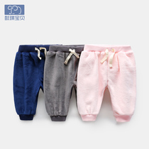 Baby big pp pants Harlem pants autumn and winter clothes newborn spring clothes 0 a 1 year old sports pants women baby golden velvet pants
