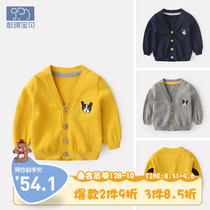 Baby coat spring and autumn childrens knitwear foreign girl cardigan autumn boys childrens sweater baby autumn clothes