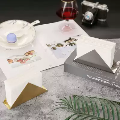 Nordic stainless steel tissue holder Hotel vertical golden triangle napkin holder Dining room coffee bar custom LOGO