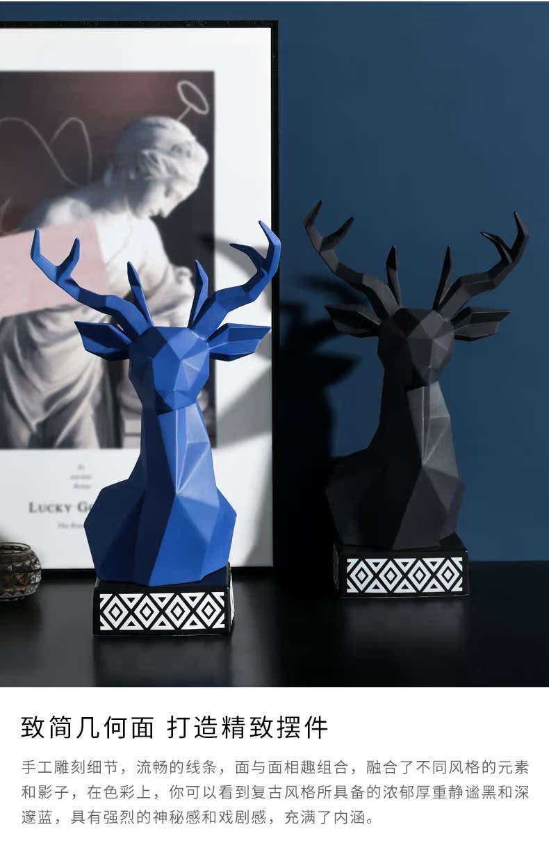 Nordic light key-2 luxury deer head furnishing articles show the sitting room porch ark, ceramic handicraft designer household soft outfit decoration