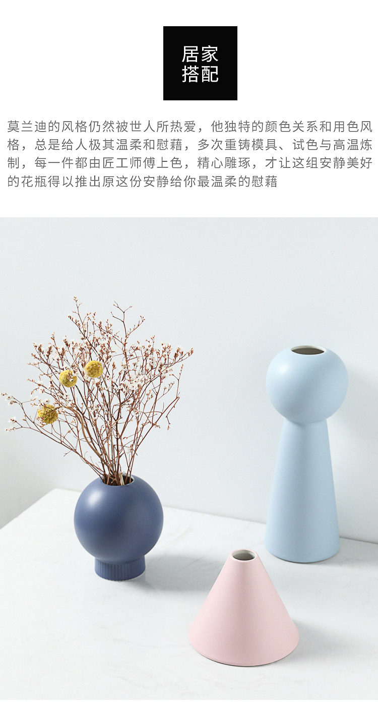 Nordic morandi, ceramic vases, furnishing articles contracted dried flower arranging flowers wine sitting room adornment ins wind flowers