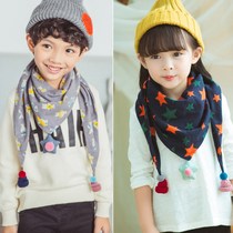 Spring-autumn-thin Korean version of childrens scarlet womens cotton numb triangle towel boy girl cute baby Winter warm surrounding neck