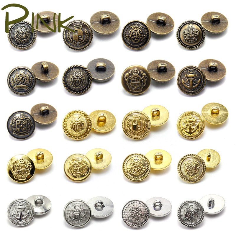 Vintage plastic imitation metal buckle Wild high-grade buttons Men's and women's sweaters fashion buttons round jeans buttons