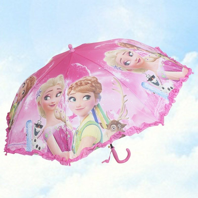 Cartoon Frozen Princess Umbrella Aisana Children's Umbrella Female Kindergarten Students Super Light Automatic Umbrella
