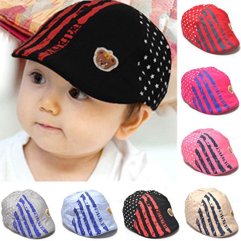 Children's hat Men's and women's Korean version of the wave beret casual hat Spring summer autumn baby forward hat Wild cap
