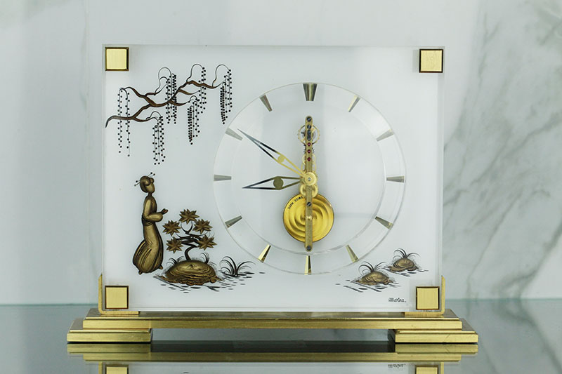 Swiss Jaeger-LeCoultre Swiss Jaeger Clock - Antique Clock One-Line Clock Golden Bridge Clock 8 Day Clock