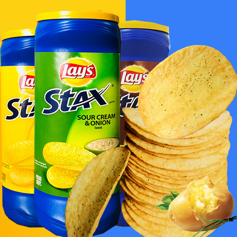 Imported from Mexico, Lays Stax Unlimited Barrel Cheese Original Potato Chips Net Red Puffed Casual Snacks