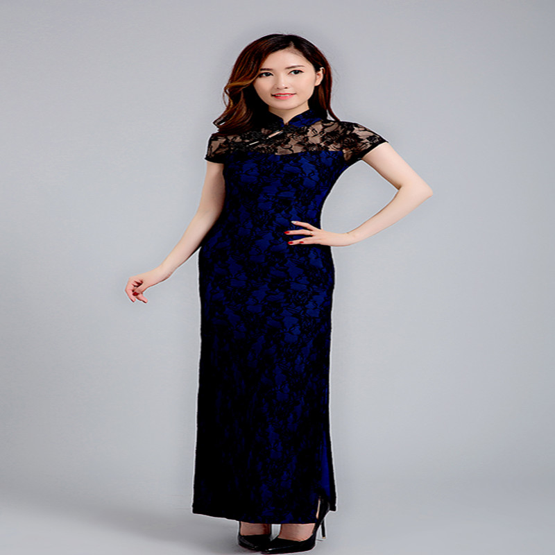  L Suggested 100-110 catties+Blue cheongsam single -piece cheongsam   + $2.60 