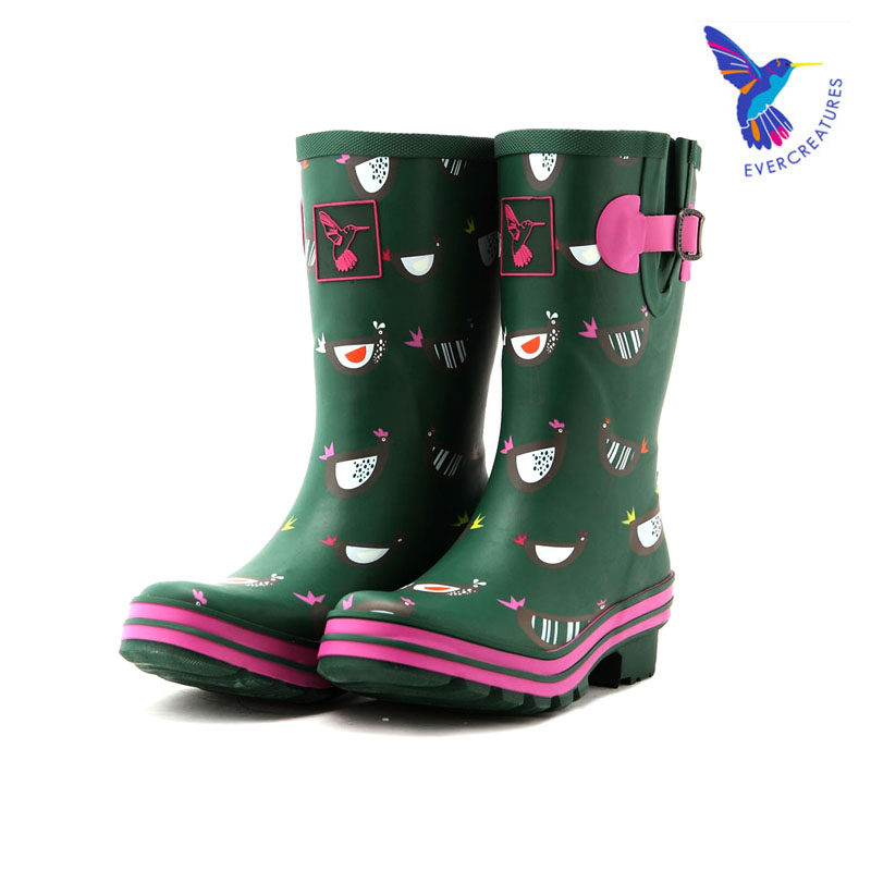Evercreatures Inglén Rain Shoes Women Rubber Shoe Cover Adults Water Shoes Fashion Middle Cylinder Non-slip Rain Boots Woman