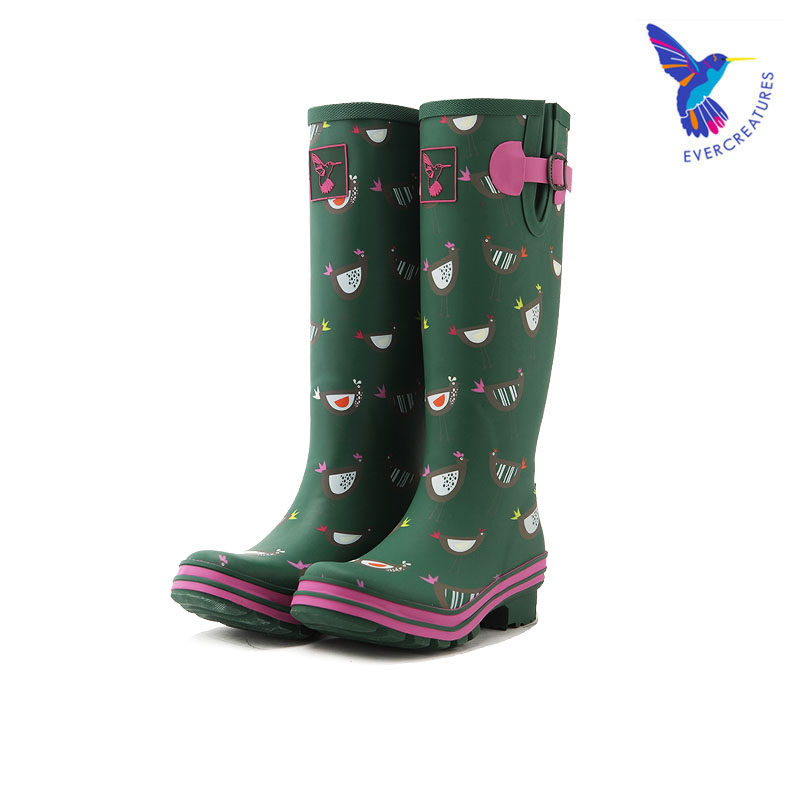 Evercreatures UK fashion rain shoes women shoe cover rubber rain boots female high cylinder non-slip adult water shoes women