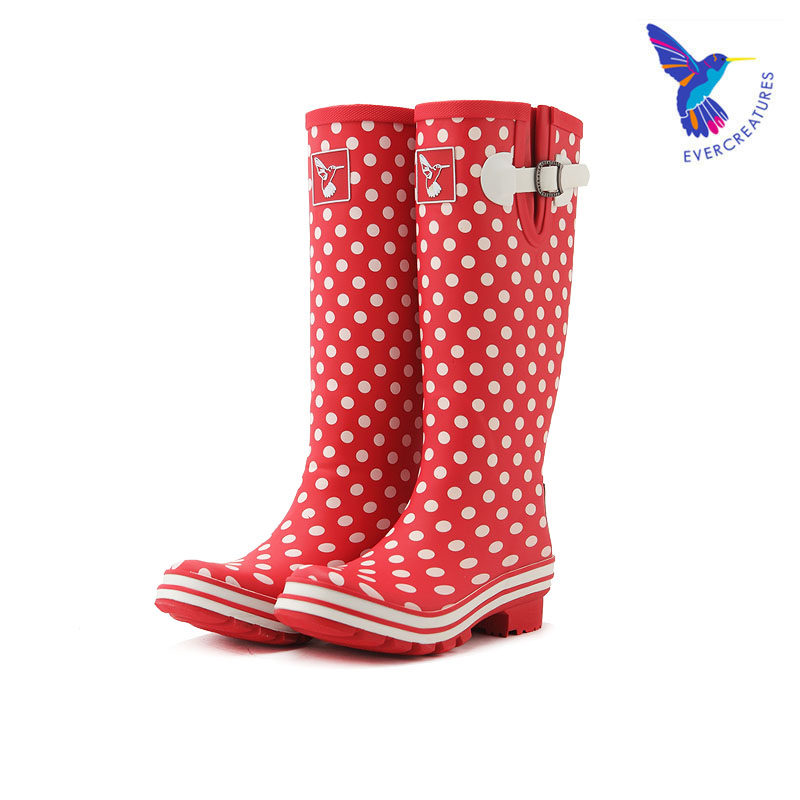 UK Evercreatures Fashion Rain Shoes Women Rain Boots Rubber Shoe Cover Adults Waterproof Shoes Water Boots High Cylinder
