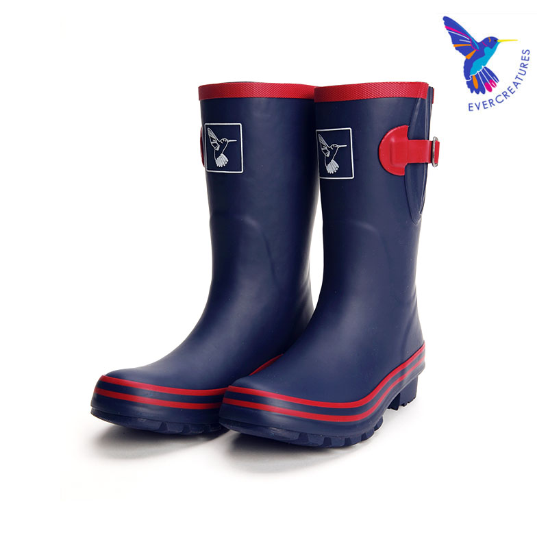 UK Evercreatures Fashion Rainshoes Shoes Woman Slider Shoes Slider Blue and Red Cross