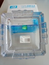 Glass ashtray square transparent living room office ashtray outer diameter 15 2cm high 4cm