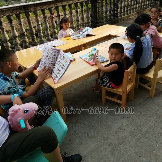 儿童手工积木学习桌多人木质桌子幼儿园儿童桌课桌淘气堡樟子松桌