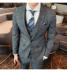 Quần Suit Suit mới của Anh sọc ca rô Business Casual ăn mặc Suit Ba mảnh nam 