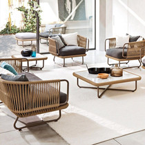 Nordic Outdoor Sofa Courtygarden Rope HomeAccommodation Balcony VineChair Terrace Outdoor Furniture