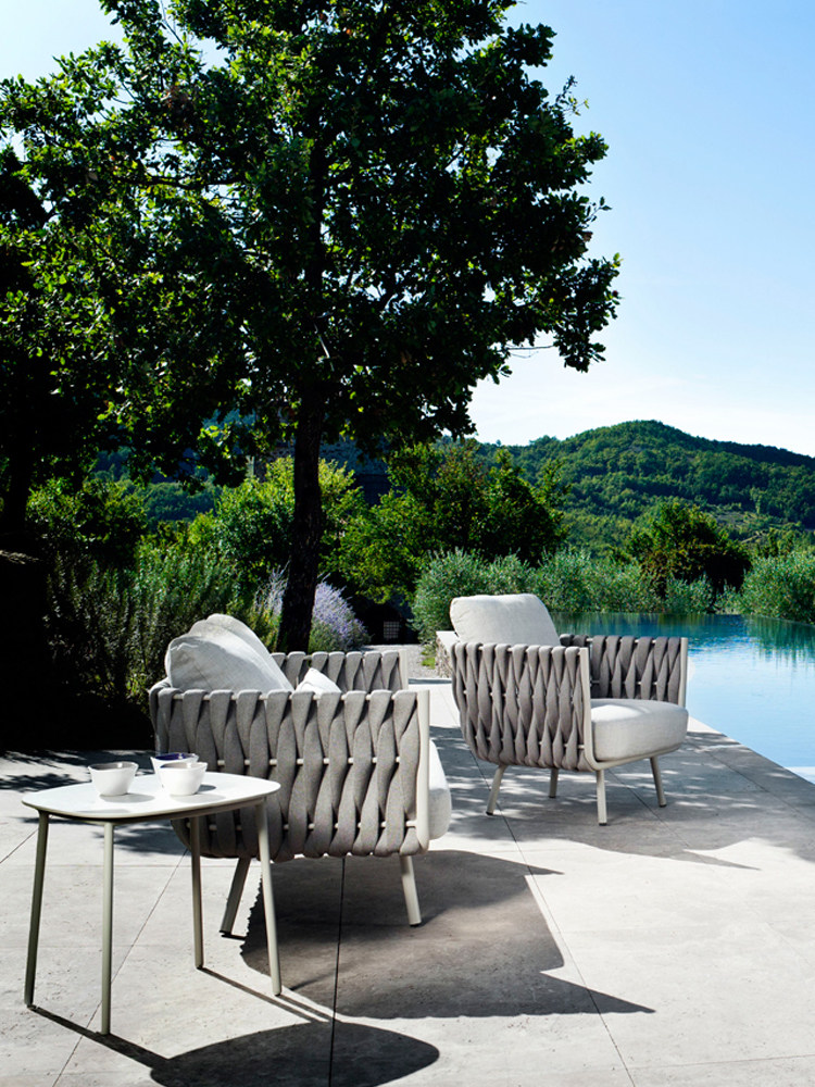 Outdoor vine chair sofa three pieces household living room balcony small villa garden garden preparation tea couple combination furniture