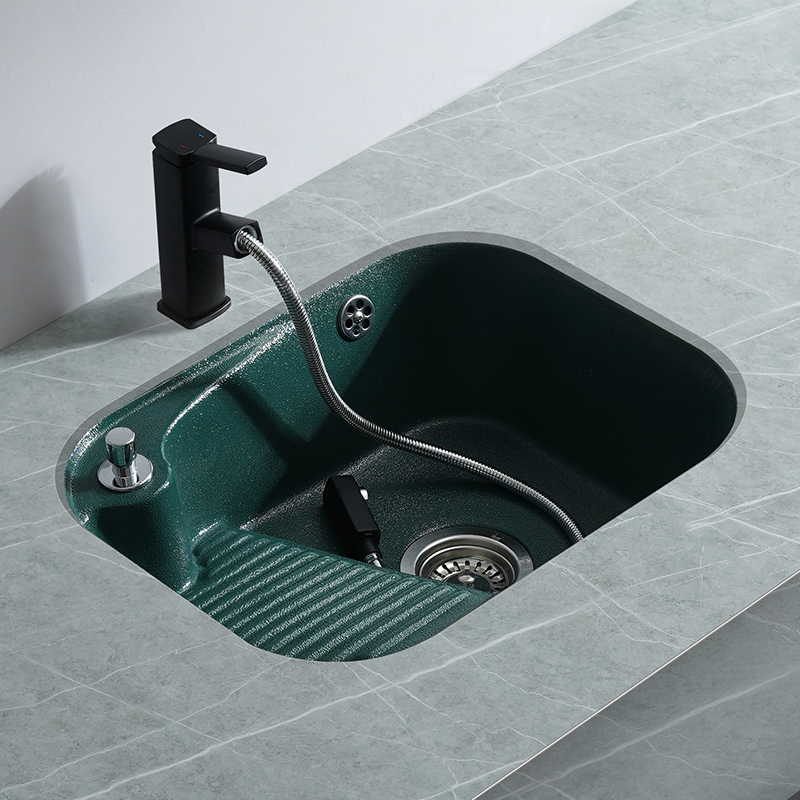 Ceramic laundry basin color under-counter basin embedded pool home with washboard balcony dark green pink ultra-deep sink