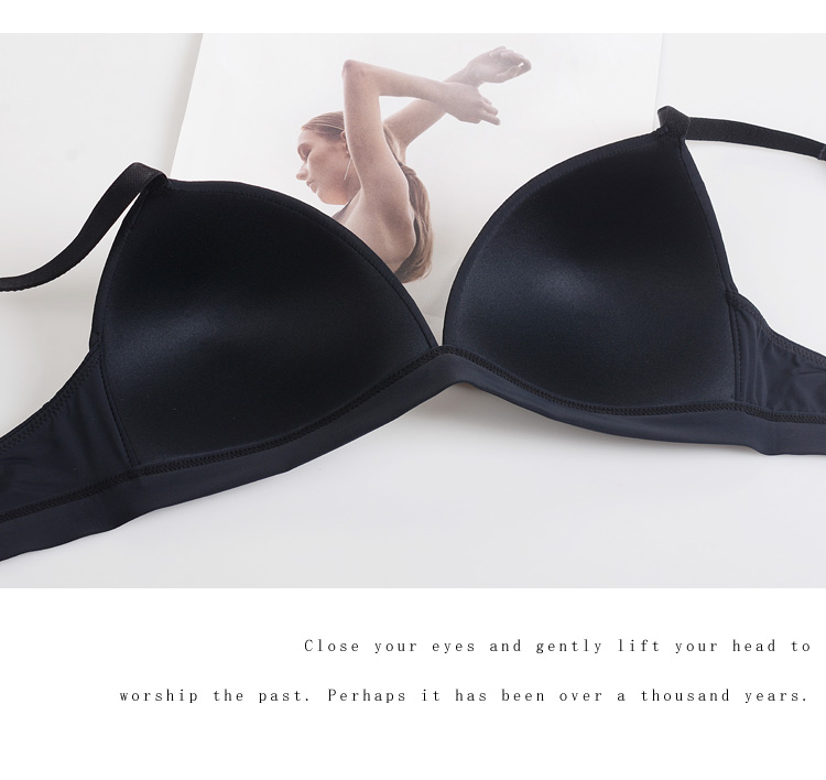 Châu âu và Mỹ Thoải Mái Siêu mỏng Không Có Thép Vòng Tam Giác Cup Glossy Bra Ngực Lớn Nhỏ Liền Mạch Bikini Đồ Lót của Phụ Nữ