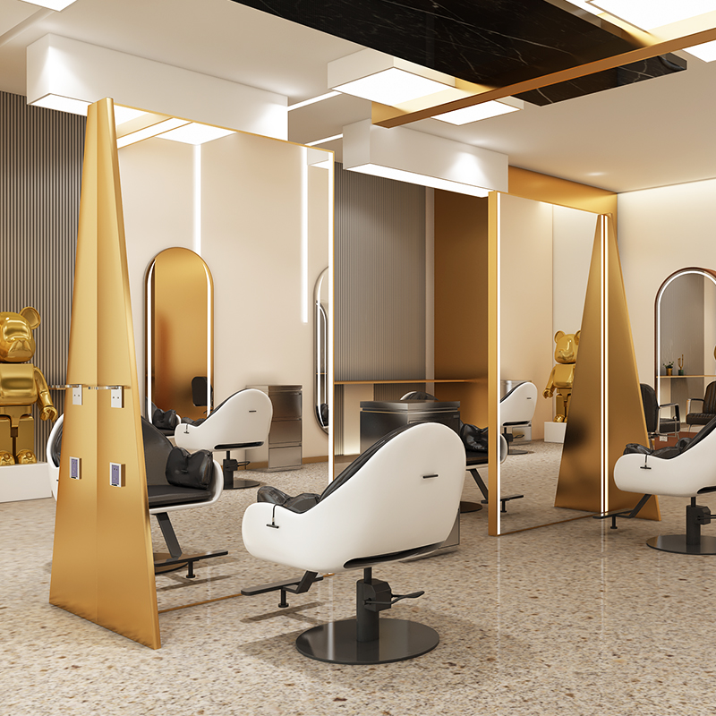 Net Red Beauty Hair Shop Mirror Hair Salon Special LED Touch-sided tidal Tide Minimalist Hot and Dyed Downhill Xinzawa