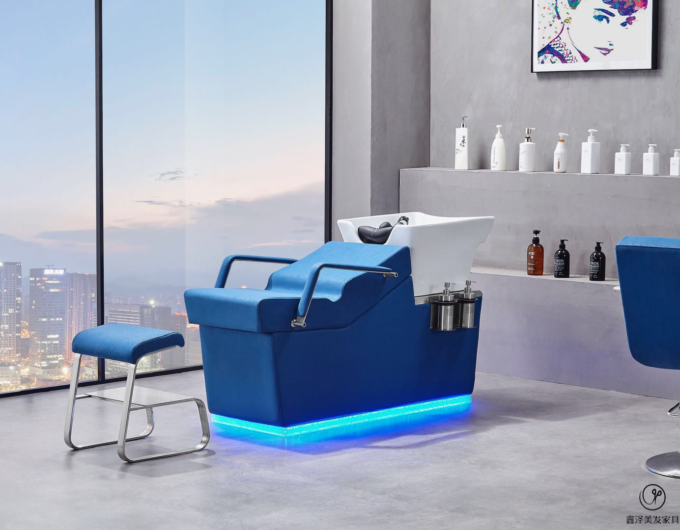 Half Lying Flush Water Bed Upscale Minimalist Modern Net Red Beauty Hair Salon Hair Salon Special Hairdresse Shop Wash Head Bed A4695Z