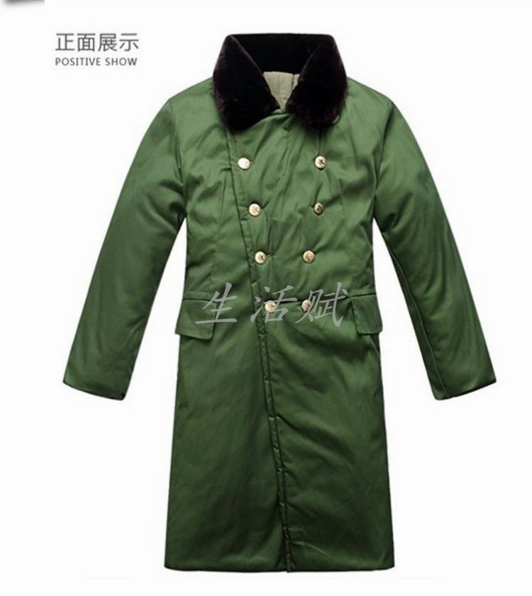 87 style military coat cotton large coat short section male thickening medium long winter warm green cotton padded jacket lady labor anti-cold suit-Taobao