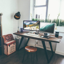 loft industrial style desk Solid wood wrought iron desktop computer desk Retro computer desk single household American