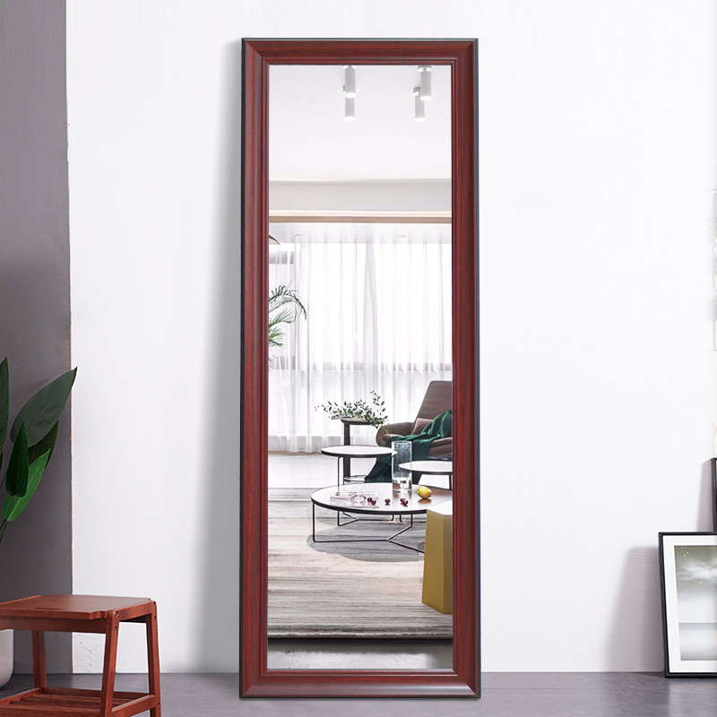 New Chinese Full-body Mirror Floor Mirror Home Solid Wood Wall-mounted American Full-body Mirror Big Light Luxury Clothing Store Full Body Mirror