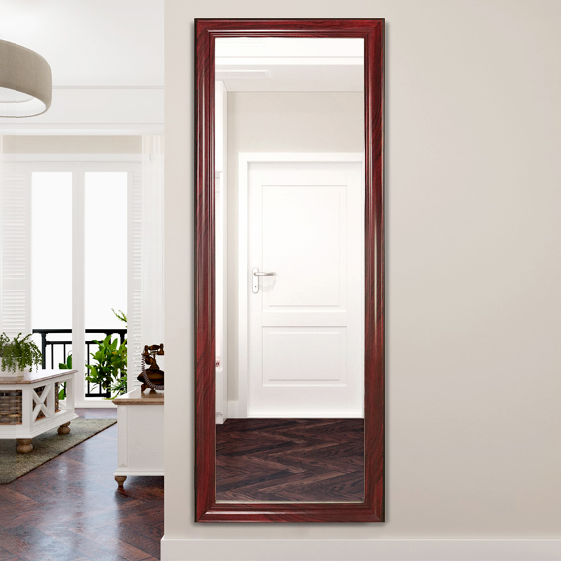 New Chinese Full-body Mirror Wall-mounted Mirror Sticker Wall Full Body Mirror Hanging Wall American Retro Home Solid Floor Full Body Mirror