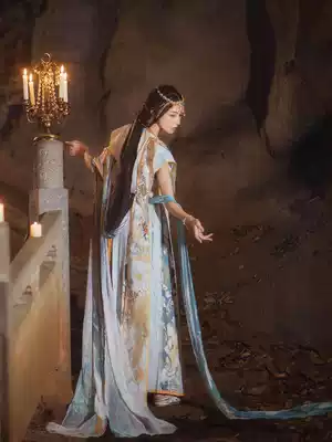 Han Fengyin (Shura) Tang made back I-shaped pleated skirt printed embroidery women's style spring, summer and autumn Hanfu silk original