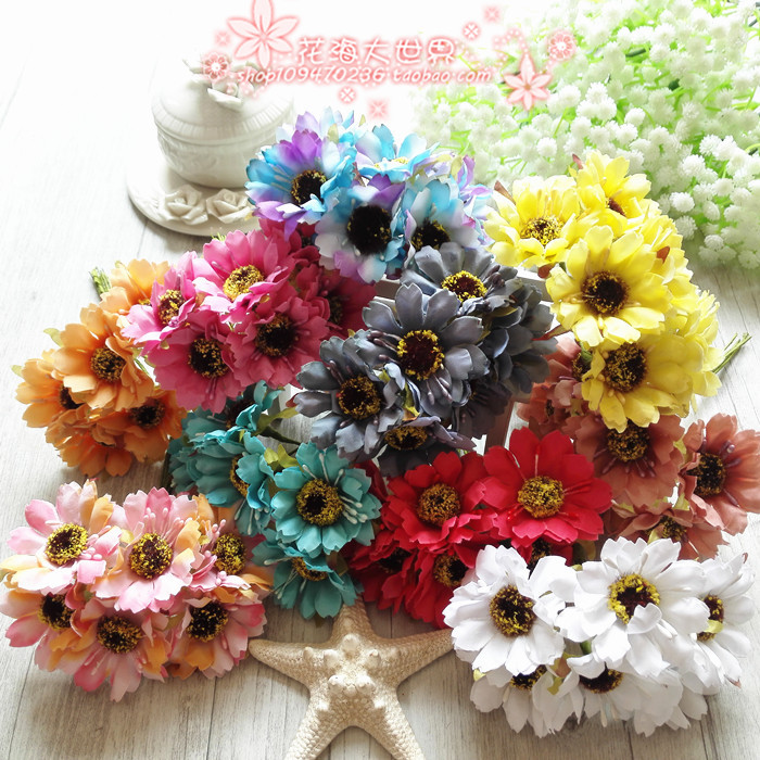 Sugar box accessories wreath material flower sea world wedding silk flower straw hat flower photo props cosmos
