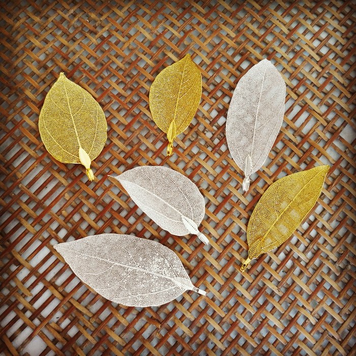 Emulated flower DIY handmade material Leaf veins foliage leaves flower metal leaves fade without paise-Taobao