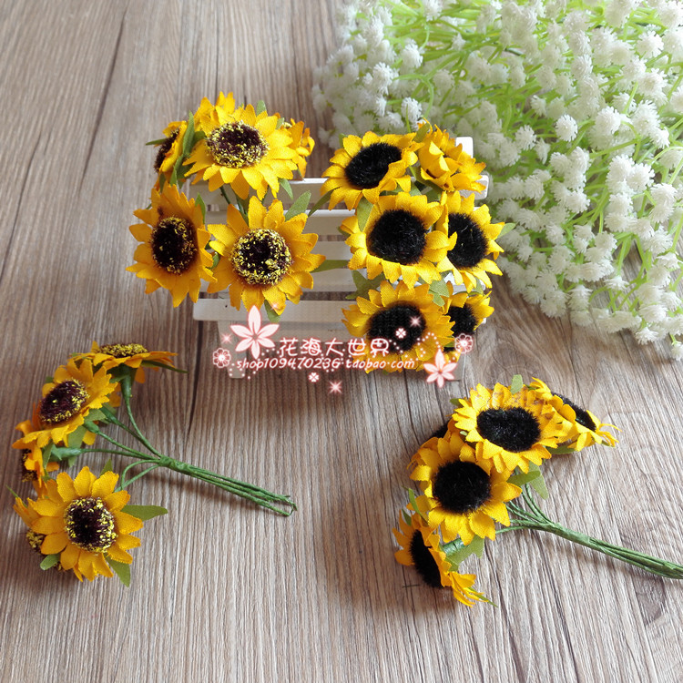 Flower Ring Material Delight box Flower Black Hairy Heart to the day sunflower Emulated Sunflower Seaside a bouquet of 6 prices