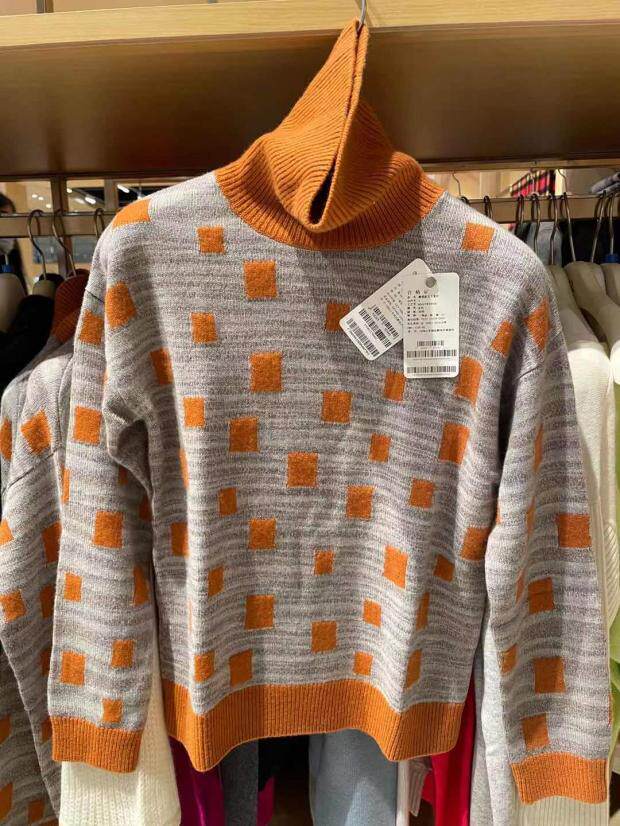 e100 % Mountain Cashmere Lady High Collar Cashmere Sweater Double Strand Jacquard Thickened 285-295 KS-M Code