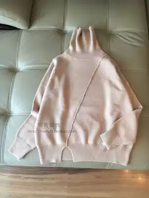 Generation 100% Cashmere Women Turtleneck Women Cashmere Sweater Double Thick 340G Fashion Loose S-L Code