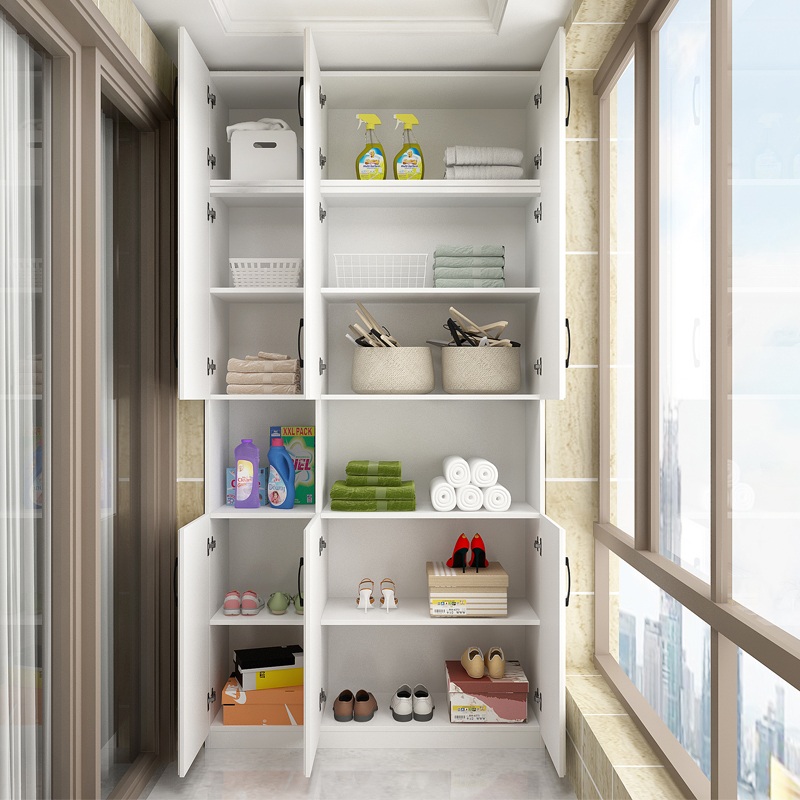 Balcony Cabinet Containing Cabinet Custom Contained Wardrobe Set Items Cabinet Floating Window Cabinet Shoes Cabinet Home Sunscreen Large Capacity Sundries Cabinet