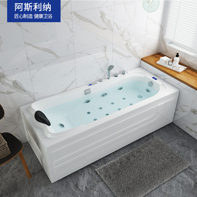 Bathtub small sized square acrylic adult surf Jacuzzi constant temperature heated tub single bath