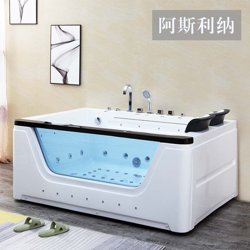 Hotel Double Water Curtain Large Waterfall Surf Massage Bathtub Acrylic Bath thermostatic heating 1 7 m large bath