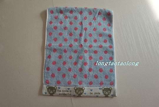 Exported Japanese Original Selbie Cute Animal All-Cotton Polka Dot Jacquard Towel Adult Baby Face Towel