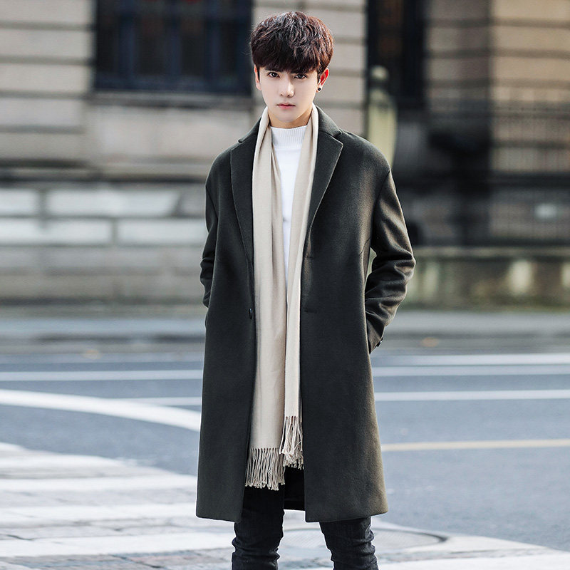 毛呢大衣男中长款韩版英伦风男士冬季加厚20