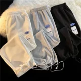 Тонкие трендовые брендовые штаны для отдыха, оверсайз, осенние