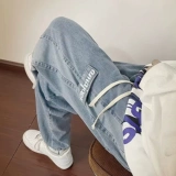 Флисовые джинсы, японские штаны, в американском стиле, оверсайз, размер, осенние