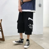 Летние тонкие брендовые штаны в стиле хип-хоп, трендовые шорты, оверсайз, большой размер, в корейском стиле, свободный крой