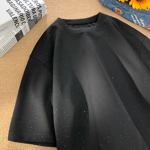 Летняя тонкая шелковая ретро дышащая футболка, в американском стиле, короткий рукав, свободный крой