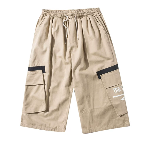 Летние тонкие брендовые штаны в стиле хип-хоп, трендовые шорты, оверсайз, большой размер, в корейском стиле, свободный крой