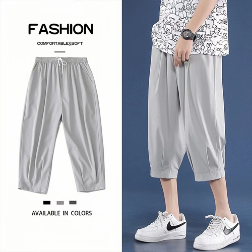 Tide, летние тонкие шелковые штаны, спортивные трендовые шорты для отдыха, оверсайз