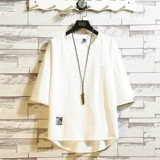 Трендовая брендовая мужская однотонная футболка с коротким рукавом, в корейском стиле, большой размер